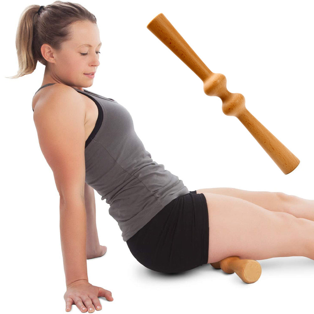 Premium Wood Back Roller for Muscle Recovery, Spine Alignment & Pain Relief, Manual Back Massager, Deep Tissue Roller for Back