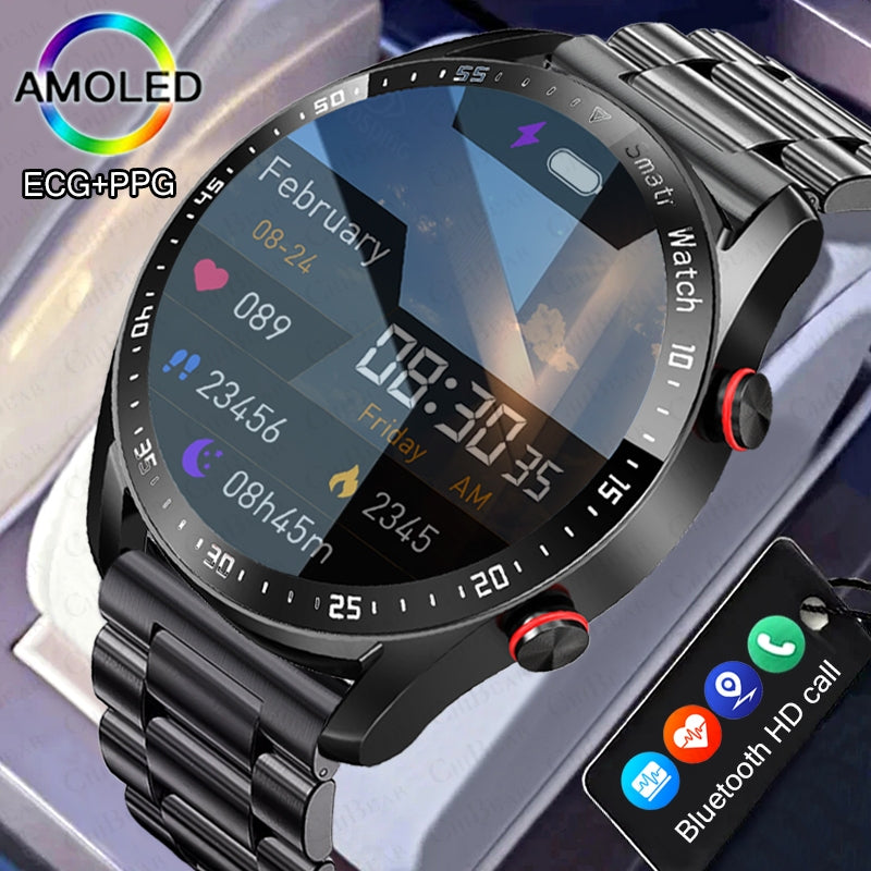 Premium Smartwatch for Men – Bluetooth Calling, 390mAh Battery, IP68 Waterproof, Fitness & Health Tracking, Music Player, 