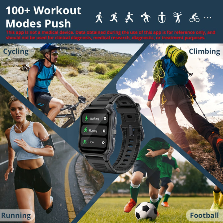 Premium Outdoor Military Smartwatch – 1.9" Bluetooth Call, IP68 Waterproof Fitness Watch for Android & iOS