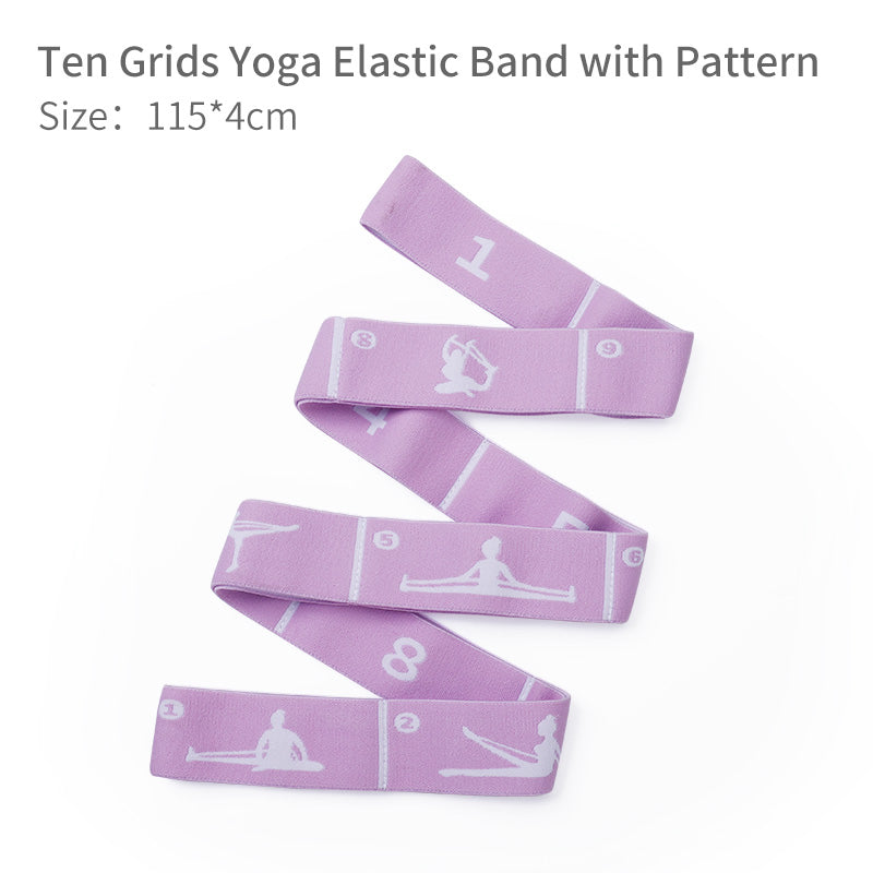 Premium Yoga Stretching Strap – Upgraded Elastic Resistance Band with 8, 10, or 12 Grids for Flexibility, Pilates, Dance