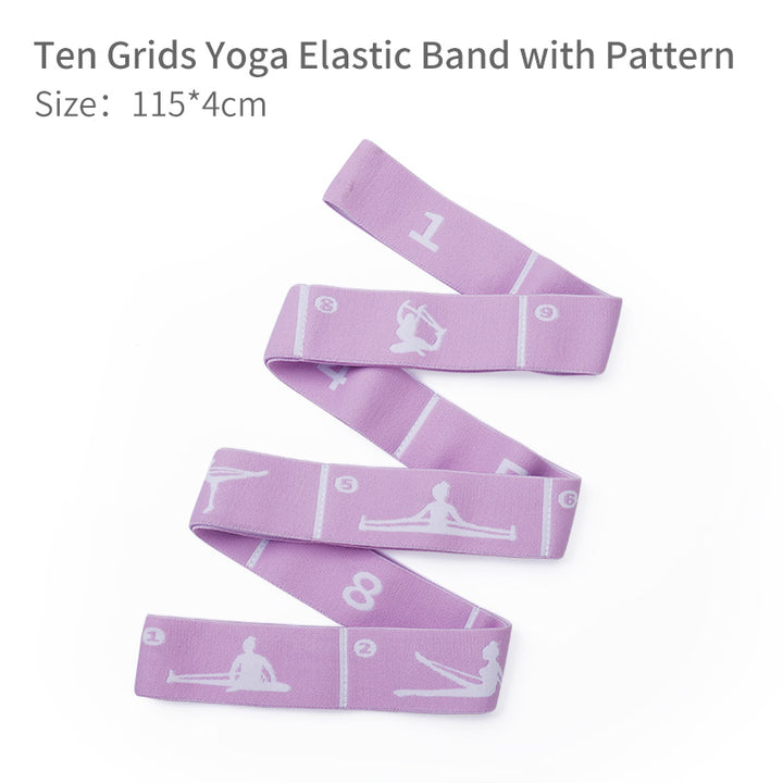 Premium Yoga Stretching Strap – Upgraded Elastic Resistance Band with 8, 10, or 12 Grids for Flexibility, Pilates, Dance