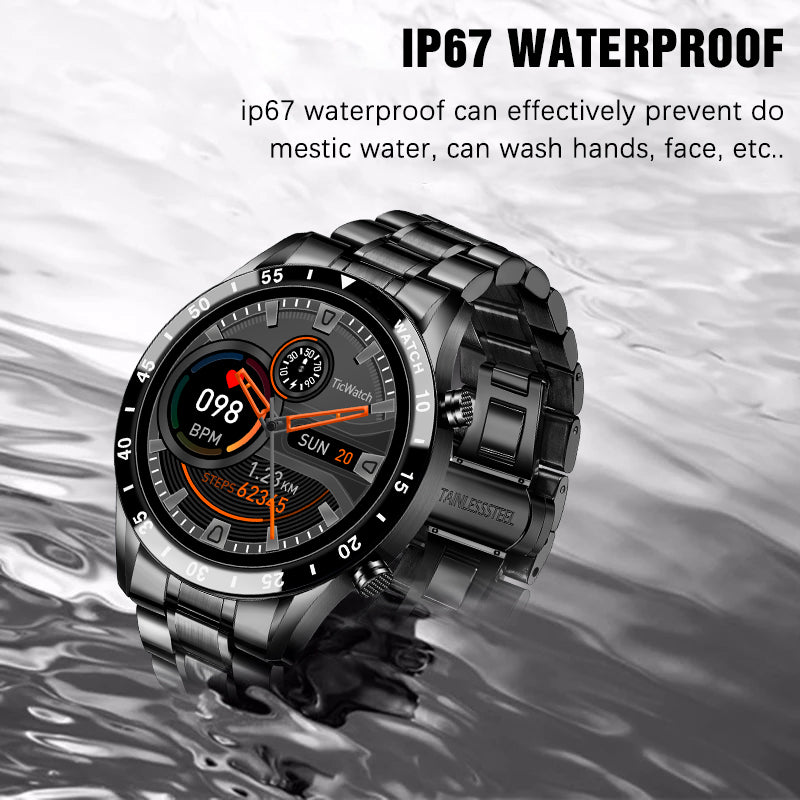 Premium Men's Smartwatch – Full Circle Touch, Bluetooth Call, IP67 Waterproof, Fitness & Health Tracking, 1.3" HD Screen,