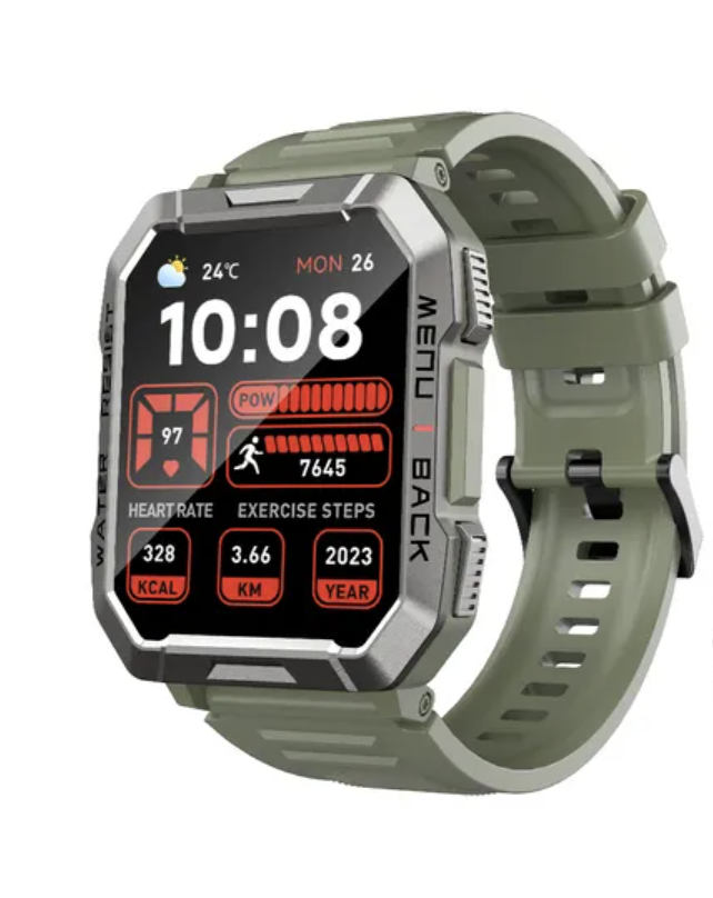 Premium Rugged Smartwatch for Outdoor – 2.01" HD TFT Display, Bluetooth Calling, 900mAh Battery, Heart Rate & Blood Oxygen 