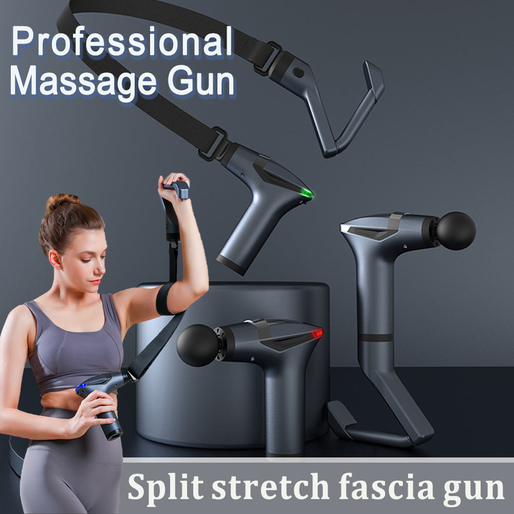 High-Quality Long-Handle Deep Tissue Massage Gun with 12-Speed Digital Display, Multifunctional Percussion Body Massager for 