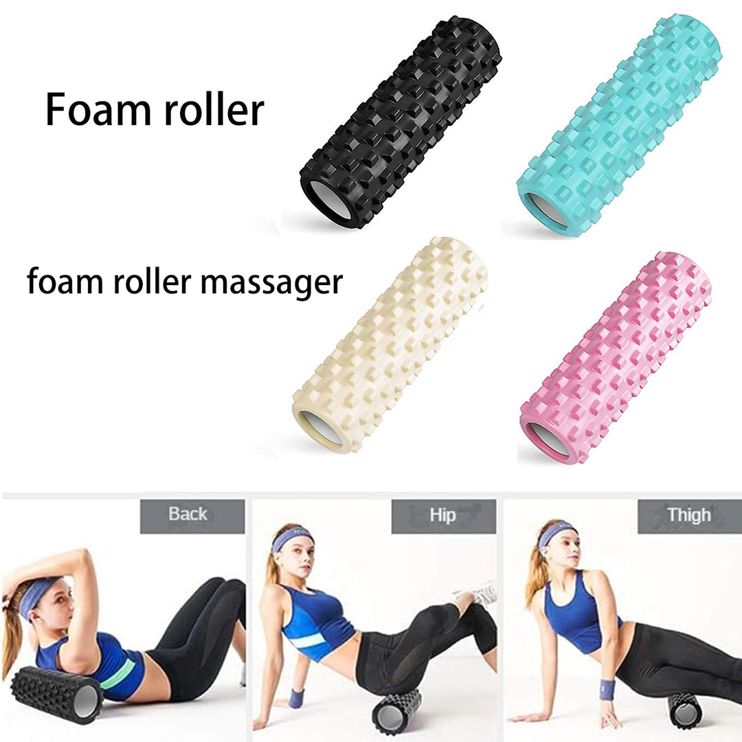 Premium Yoga Foam Roller for Muscle Recovery and Back Massage, 33*14cm Grid Axis Design, High-Density Foam, Ideal for Muscle