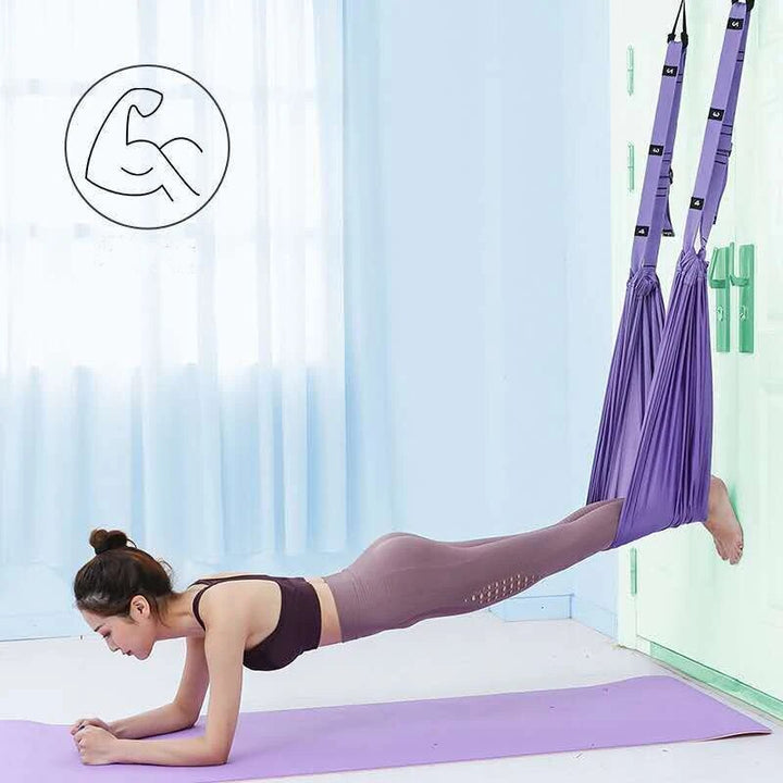 Premium Aerial Yoga Strap – Adjustable Stretching & Inversion Belt for Leg Splits, Flexibility Training, with Metal Buckle