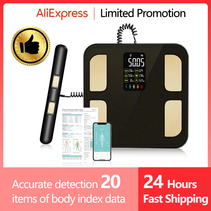 Premium Smart Body Composition Scale - Digital Bioimpedance Scale for Body Fat, Weight & Health Tracking, 2023 New, High 