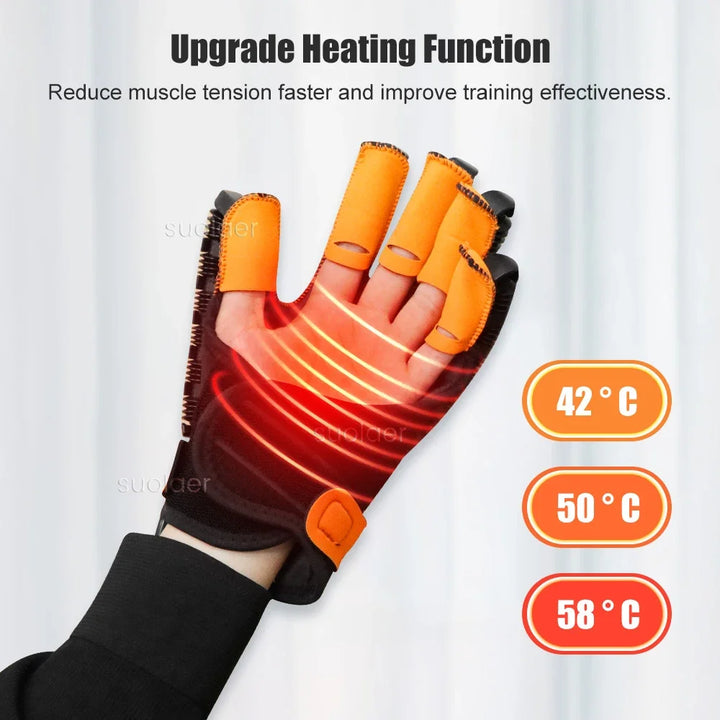 Premium Heated Rehabilitation Robot Gloves for Stroke Recovery - Intelligent Finger Trainer with Voice Announcements, Adjustable