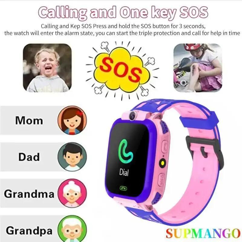 Premium Kids Smart Watch with 2G Call, Waterproof, GPS Tracker, SOS Button, LBS Location, Camera, for Boys & Girls, 