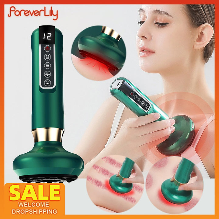 Premium Electric Cupping Massager - 12-Level Vacuum Suction, Infrared Heating, Anti-Cellulite, Body Slimming Therapy, Pain