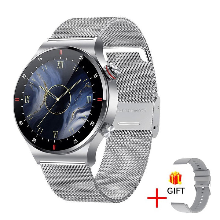 Premium Smartwatch for Men – ECG + PPG, Bluetooth Call, AMOLED Full Touch, NFC, Sports Mode, Waterproof, Heart Rate, Blood 