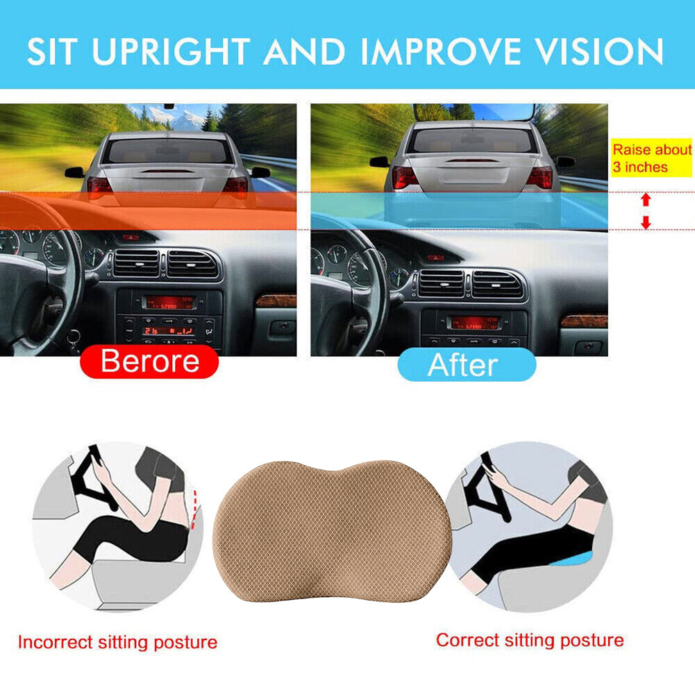 Premium 2 in 1 Multifunctional Car Seat Cushion – Universal Memory Lumbar Pillow for Breathable Comfort, Driver Support, and