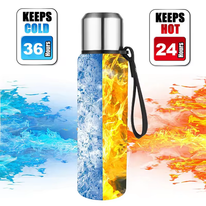 Premium Large Capacity Stainless Steel Thermos Flask - 500ml/1000ml/1500ml Insulated Water Bottle with Leak-Proof Lid, 