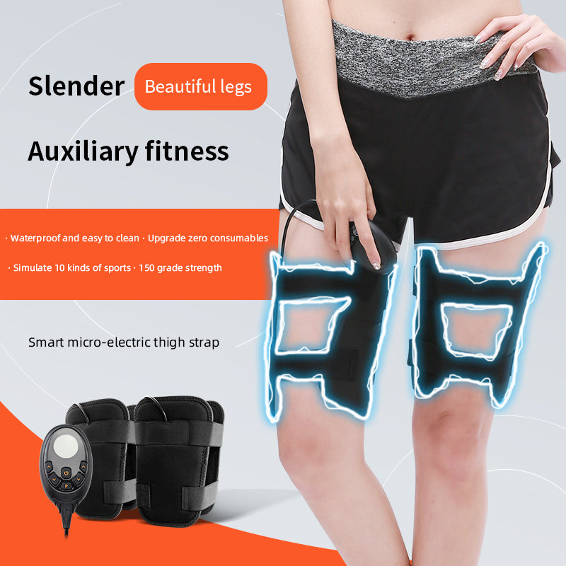 Premium Muscle Trainer Fat Burning Belt - Thigh Stimulator Fitness Massager with Magnetic Therapy, ABS Material, Adjustable  