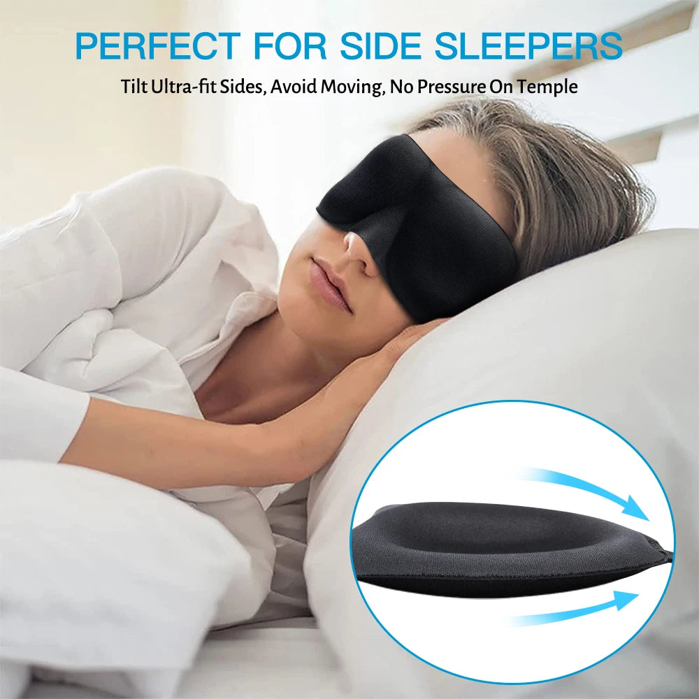 Premium 3D Sleep Mask – Soft Memory Foam Eye Mask for Sleep, Travel, and Migraine Relief – Blockout Light, Comfortable and 