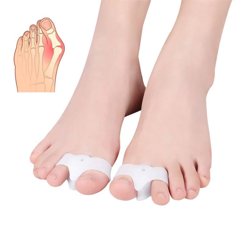 Premium Soft Elastic Toe Separator for Bunion Relief - Silicone Hallux Valgus Orthopedic Protector, 2-Piece Set, Realigns 