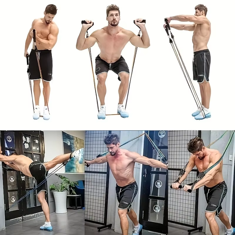 Premium 11pcs TPE Resistance Bands Set – Includes Door Anchor, Handles, Leg Ankle Straps, Carry Bag for Home Gym, Full Body 