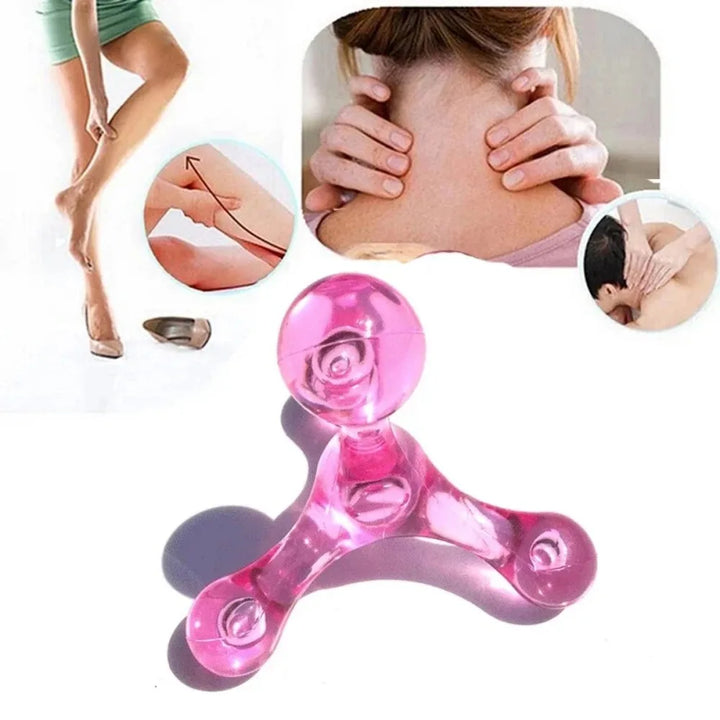 High-Quality Handheld Deep Tissue Massager Tool - 4-Legged Acupressure Trigger Point Self Massager for Back, Neck, Feet &