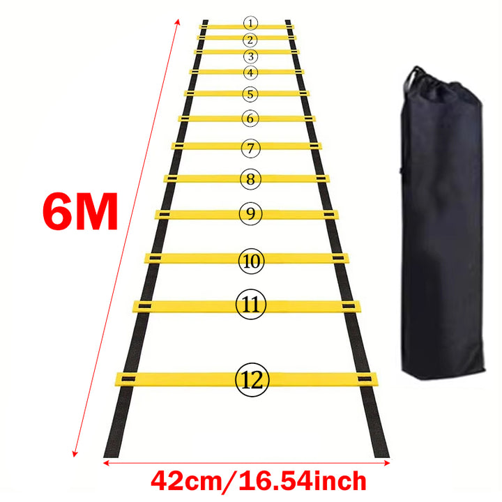 Premium Agility Ladder for Speed Training – Nylon Straps, Multiple Lengths (2M-10M) – Soccer, Football, and Fitness Warm-Up 