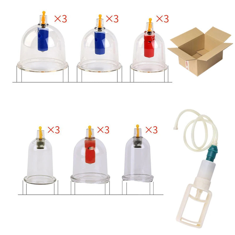 Premium Cupping Therapy Set – Vacuum Suction Cups for Massage, Anti-Cellulite, and Physiotherapy, Relieves Back, Neck