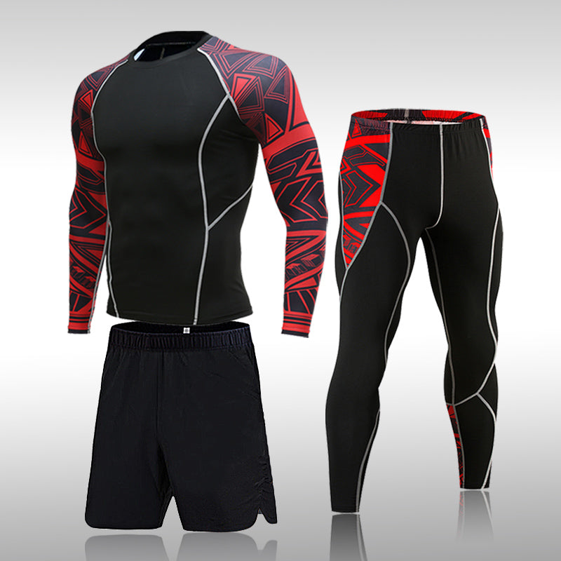 Premium Men’s Compression Sports Suit – Quick-Dry MMA Fitness Training Set, Jogging & Running Rashguard Sportswear