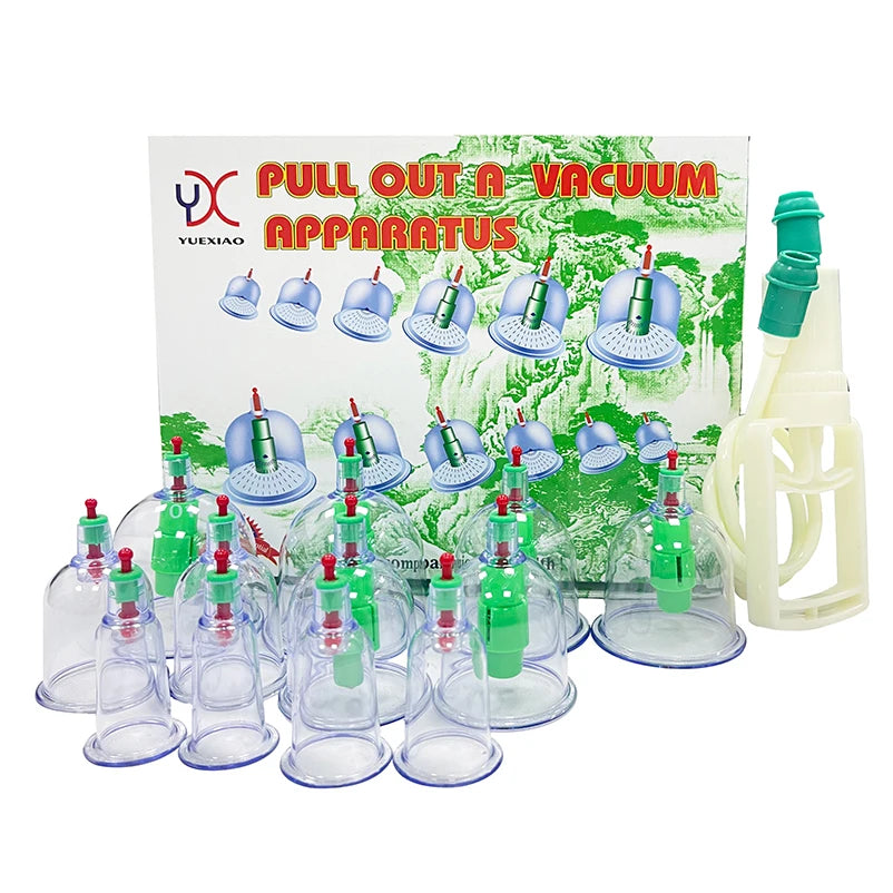 Premium Cupping Therapy Set – Vacuum Suction Cups for Massage, Anti-Cellulite, and Physiotherapy, Relieves Back, Neck