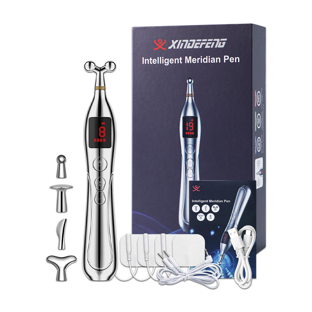 Premium USB Rechargeable Acupuncture Pen with TENS Meridian Energy, Full Body Muscle Stimulator & Intelligent Acupoint 