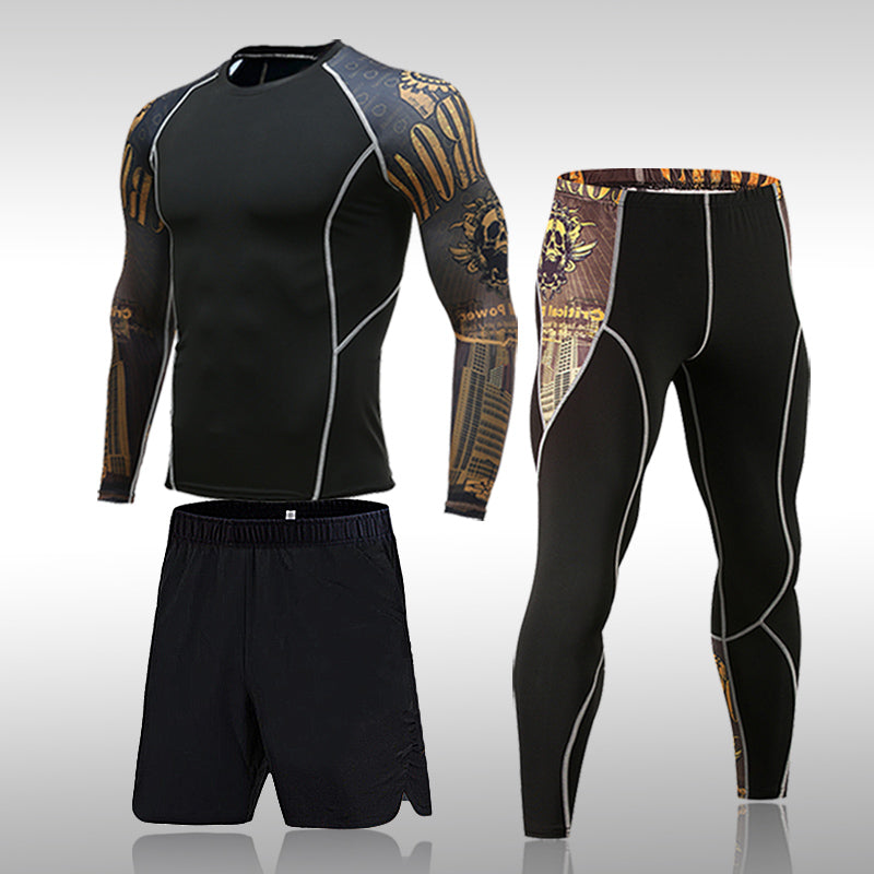 Premium Men’s Compression Sports Suit – Quick-Dry MMA Fitness Training Set, Jogging & Running Rashguard Sportswear