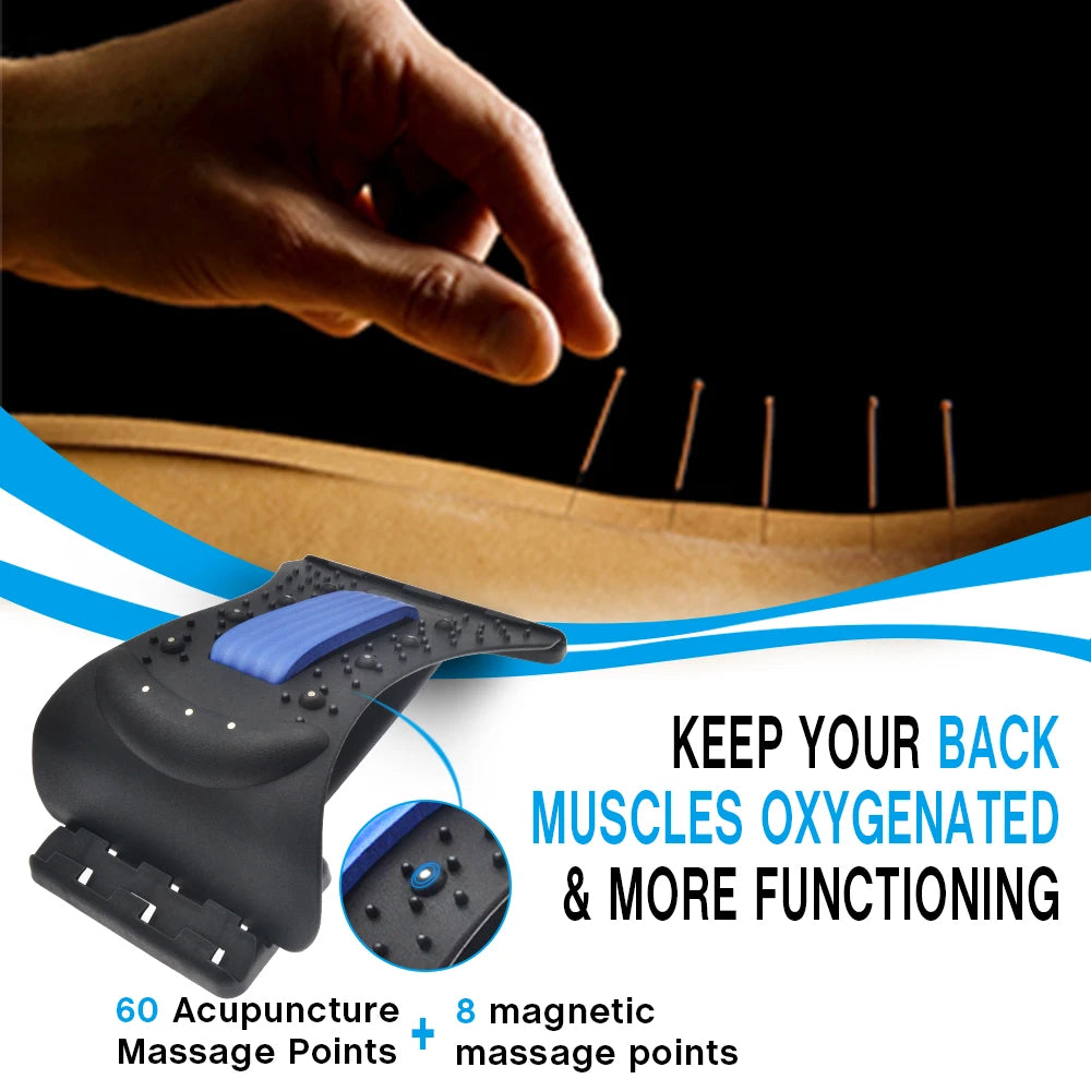 Premium 4-Level Neck Stretcher with Massage Apparatus – Magnetotherapy and Back Stretch Massager for Lumbar and Cervical