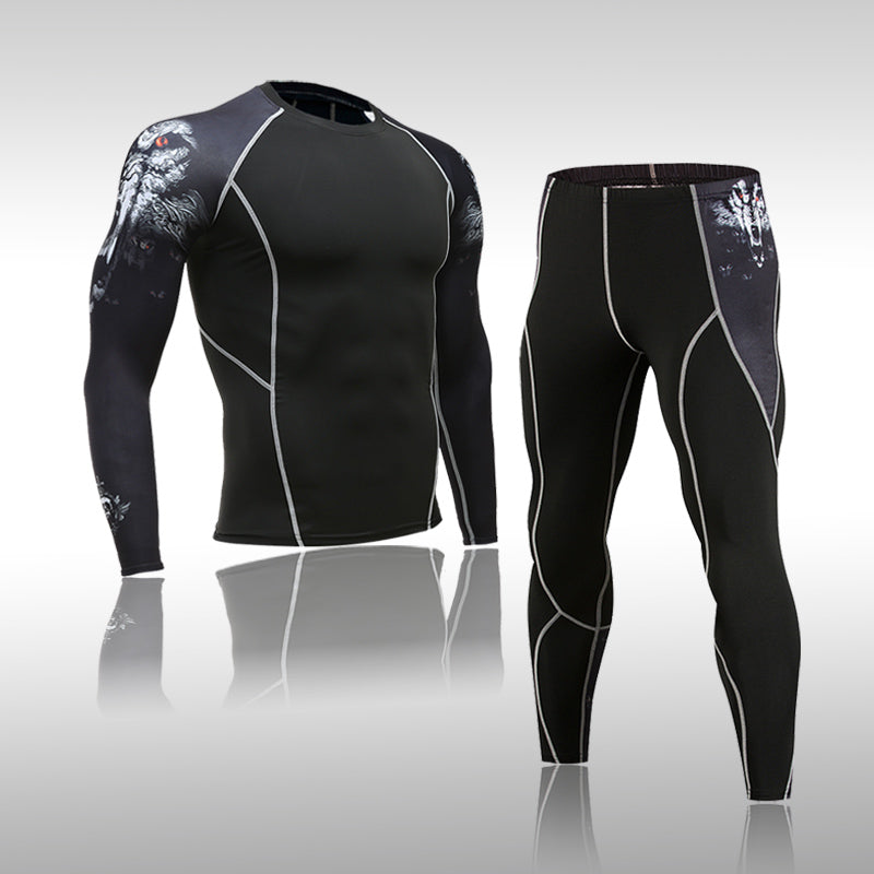 Premium Men’s Compression Sports Suit – Quick-Dry MMA Fitness Training Set, Jogging & Running Rashguard Sportswear