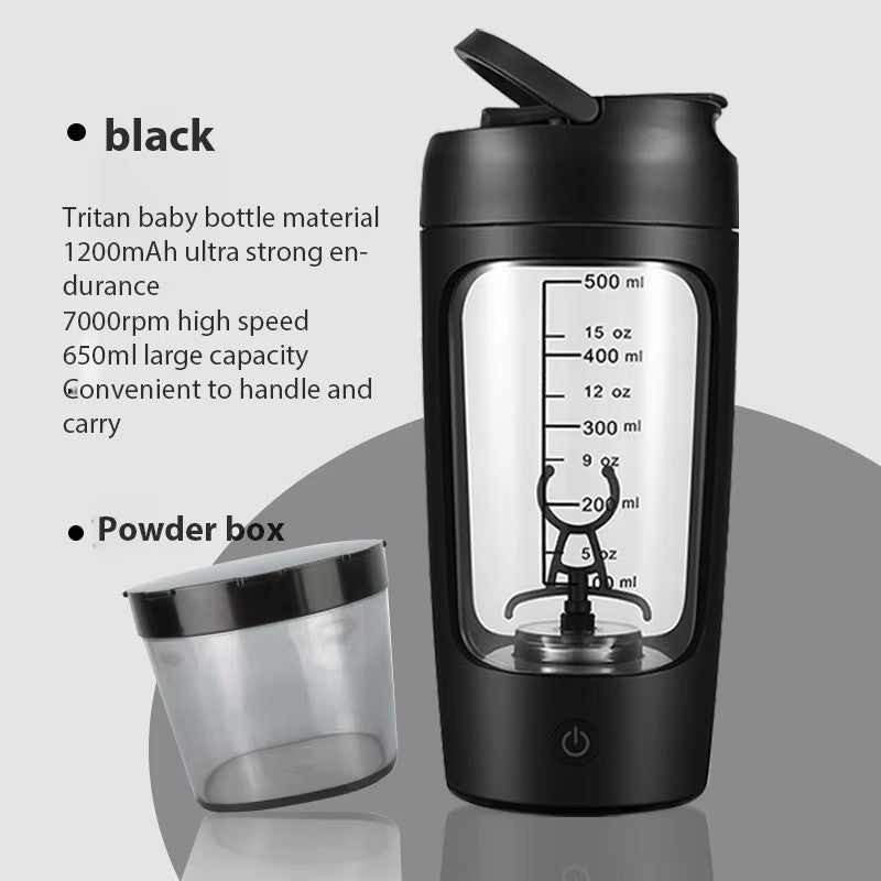 Premium Electric Protein Shaker Bottle – 650ml USB Rechargeable Mixer for Smooth Protein & Milkshakes – Automatic Stirring