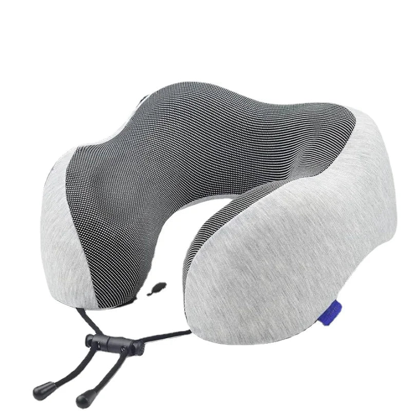 Premium U-Shaped Travel Pillow – Heated Massage Memory Foam Neck Pillow for Airplanes, Ergonomic Design for Pain Relief