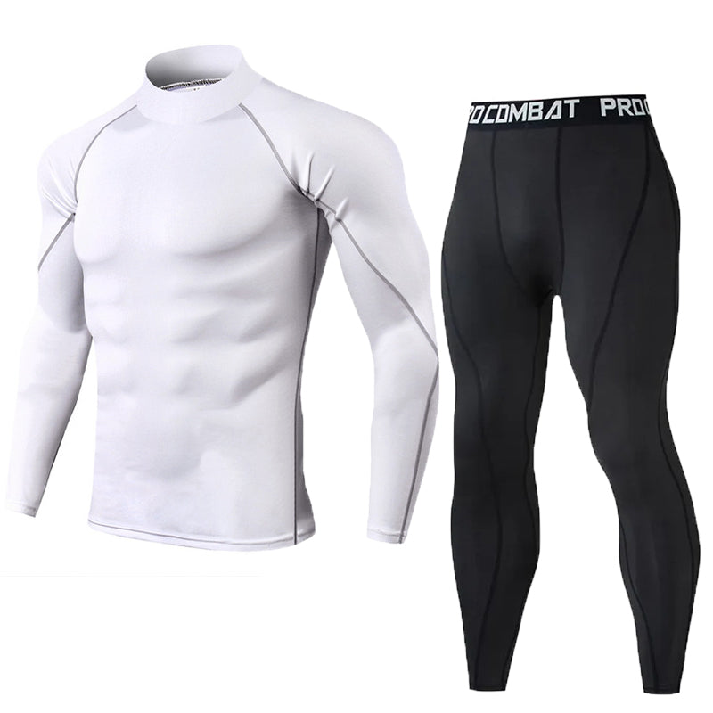 Premium Men’s Compression Sportswear Set – Gym Fitness Suit, Training & Jogging Tights, Running Rashguard Tracksuit