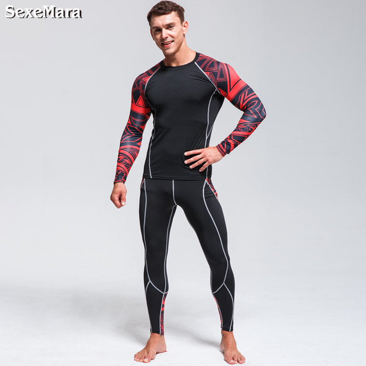 Premium Men’s Compression Sports Suit – Quick-Dry MMA Fitness Training Set, Jogging & Running Rashguard Sportswear