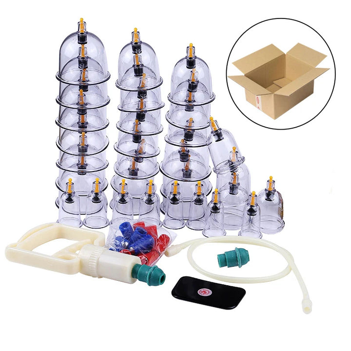 Premium Cupping Therapy Set – Vacuum Suction Cups for Massage, Anti-Cellulite, and Physiotherapy, Relieves Back, Neck