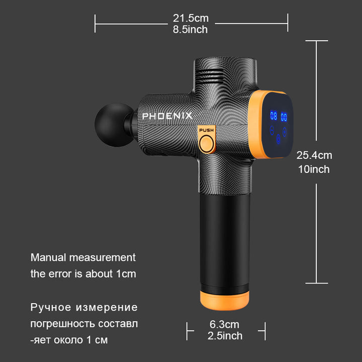 Premium Portable Massage Gun with 24V Deep Tissue Muscle Relief, 3/20 Speed Modes, 6 Interchangeable Heads, Low-Noise Motor 