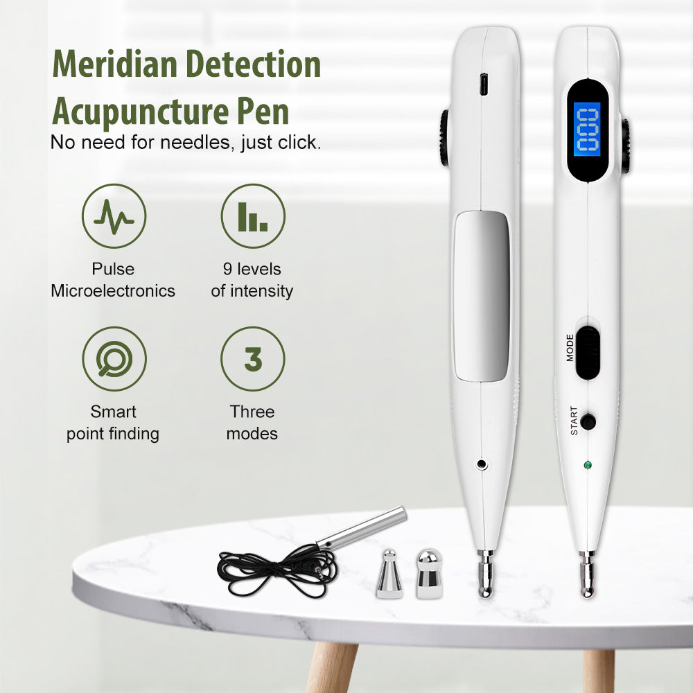 Premium USB Rechargeable Acupuncture Pen with TENS Meridian Energy, Full Body Muscle Stimulator & Intelligent Acupoint 