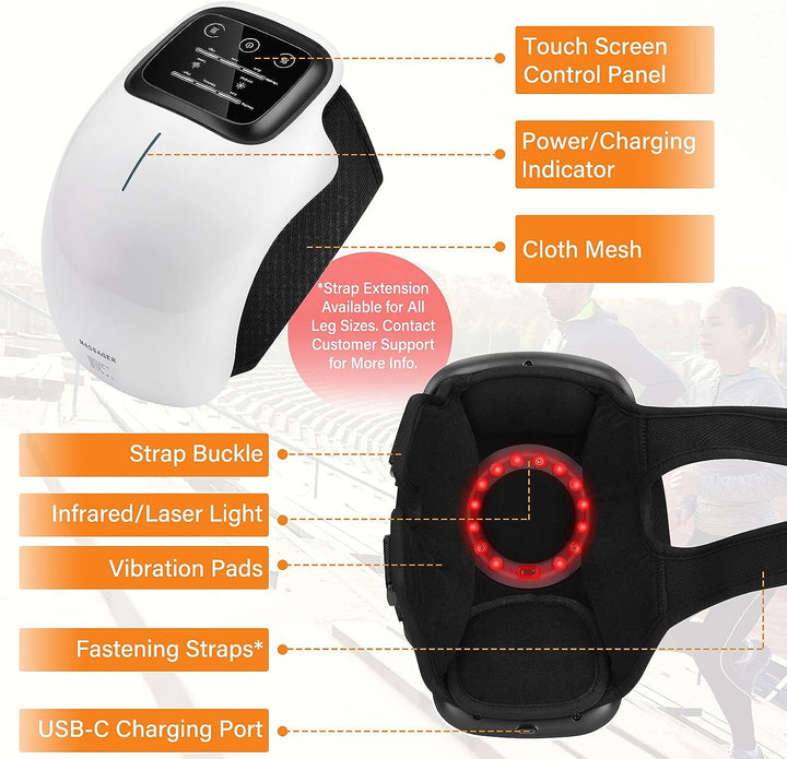 Premium Infrared Knee Massager – Pain Relief Device with Heat and Vibration Therapy for Swelling, Stiff Joints, Ligament