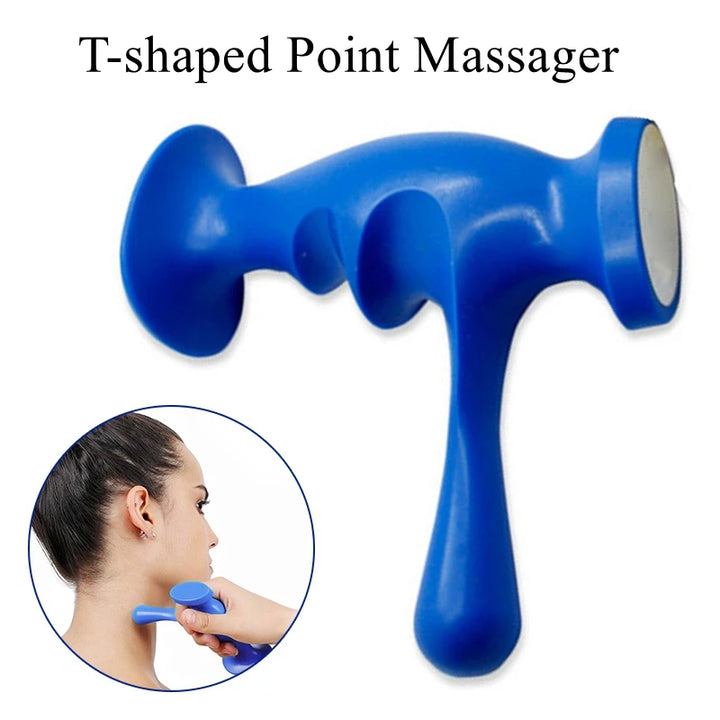 High-Quality T-Shaped Reflexology Acupuncture Massager Stick - Pain Relief Trigger Point Body Roller for Deep Tissue Back 