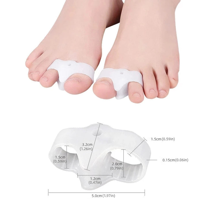 Premium Soft Elastic Toe Separator for Bunion Relief - Silicone Hallux Valgus Orthopedic Protector, 2-Piece Set, Realigns 