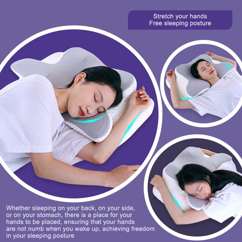 High-Quality Butterfly Memory Foam Cervical Pillow for Neck Pain Relief, Ergonomic Slow Rebound Orthopedic Support for 