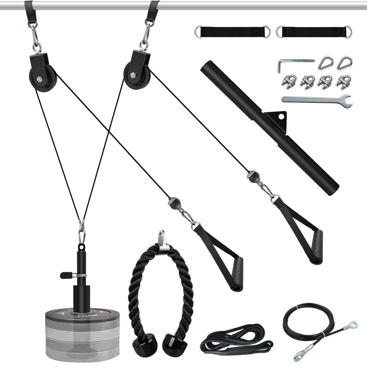 Premium DIY Fitness Pulley Cable Machine Set – Arm Biceps Triceps Strength Training Attachment for Home Gym Workout,