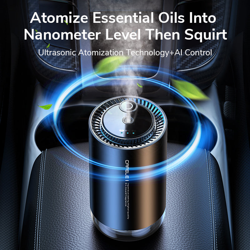 Premium Ultrasonic Aroma Diffuser – Portable Car Air Purifier and Home Freshener with Automatic Sensing, Adjustable Modes