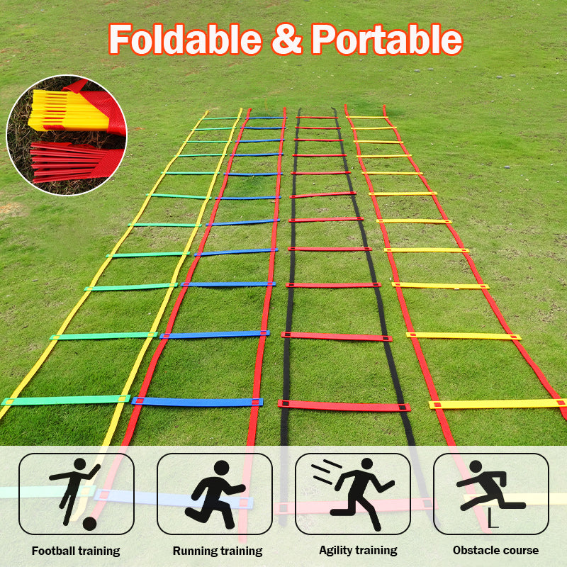 Premium Agility Ladder for Speed Training – Nylon Straps, Multiple Lengths (2M-10M) – Soccer, Football, and Fitness Warm-Up 