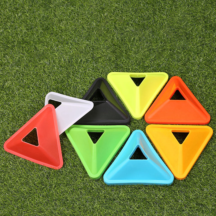 Premium Football Training Discs – 5PCS Triangular Markers for Soccer & Sports Agility Training – Durable PE Material,