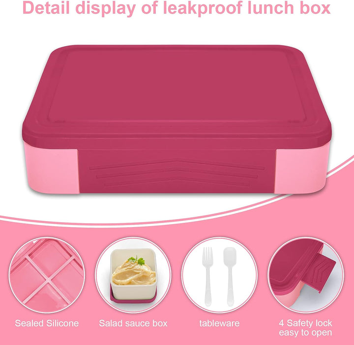 Premium Portable Lunch Box – Leak-Proof Grated Bento Box for Kids & Students, Microwavable Food Container with 5 