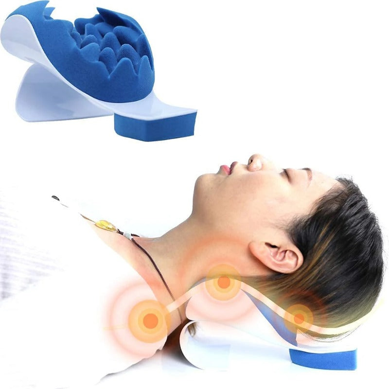 Premium Travel Neck Massage Pillow - Therapeutic Support & Tension Reliever for Neck & Shoulder Relaxation, Soft Sponge 