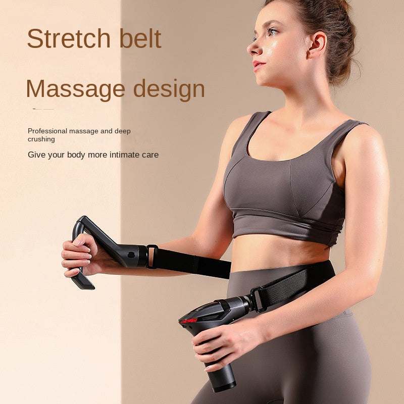 High-Quality Long-Handle Deep Tissue Massage Gun with 12-Speed Digital Display, Multifunctional Percussion Body Massager for 