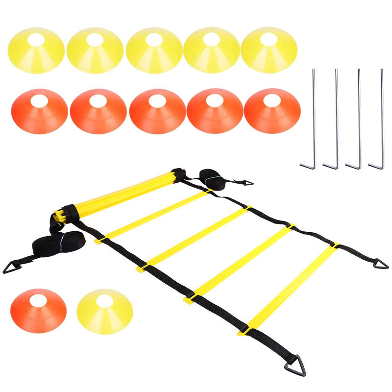 Premium Agility Training Kit for Football & Soccer – Speed Ladder, Balance Disc Cones, Chute Running Umbrella, Stakes &