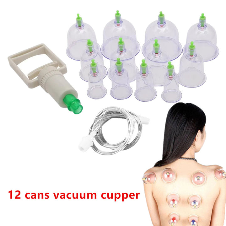 Premium Vacuum Cupping Therapy Set – 6, 12, or 24 Plastic Suction Cups for Massage, Relaxing Muscles, Pain Relief